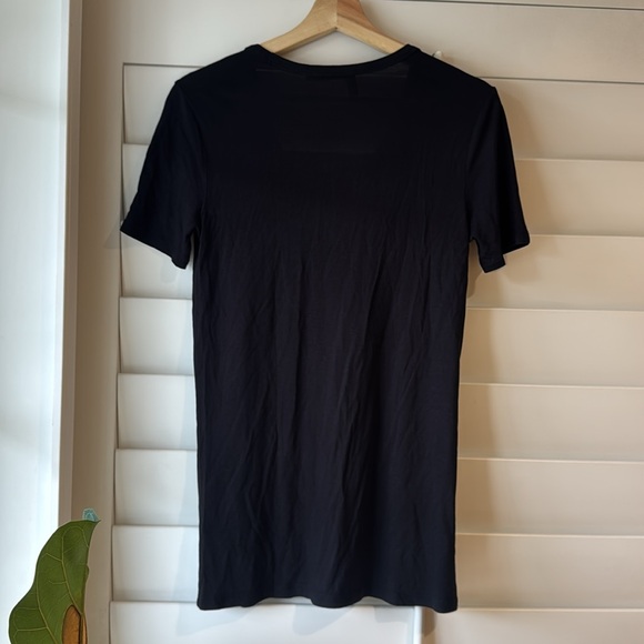 T BY ALEXANDER WANG EUC U Neck Pocket Classic Tee Shirt T Black XS Rayon Basic - Picture 5 of 5